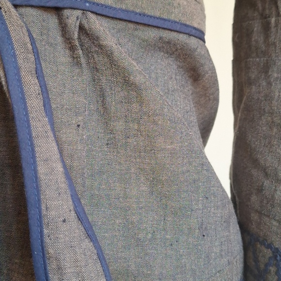 BCBGMAXAZRIA Embroidered Linen Cotton Belted Blazer Jacket Size XS Boho Chic - Picture 12 of 12